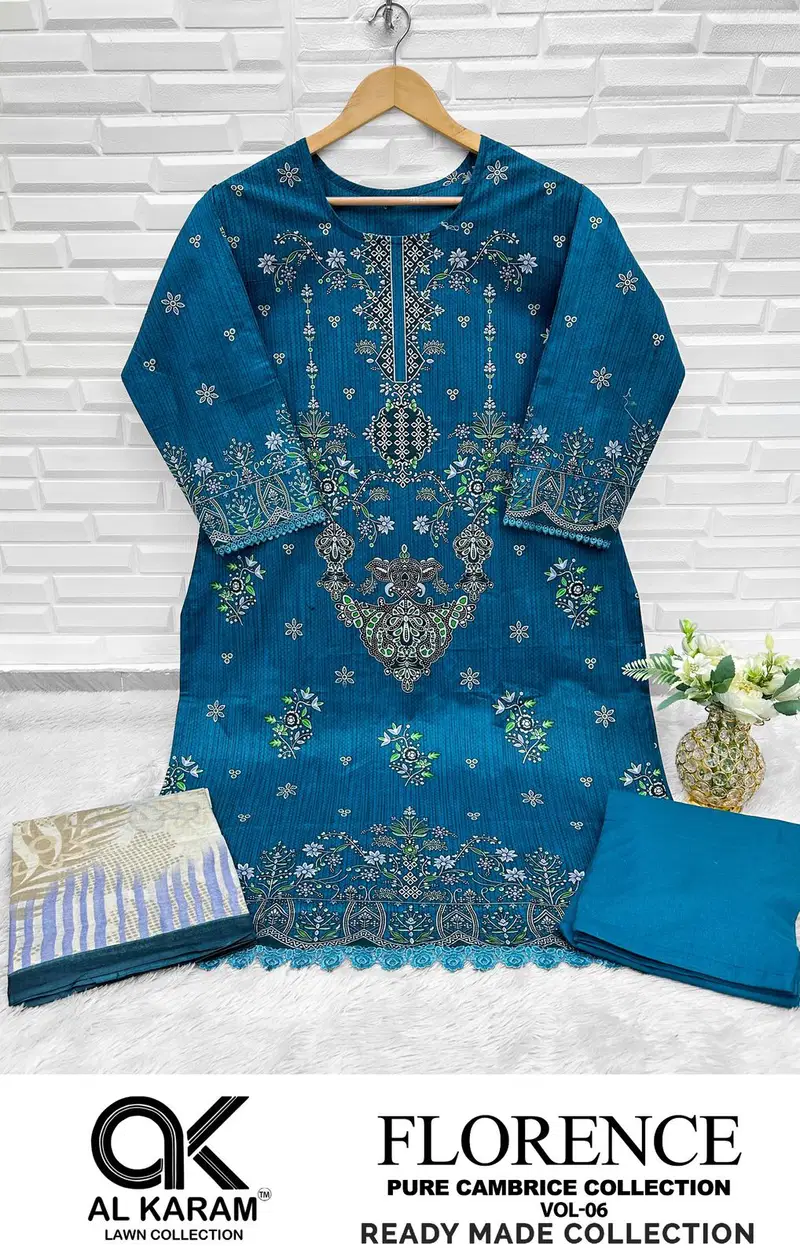 Florence Vol 6 By Al Karam Lawn Cotton Pakistani Readymade Suits Orders In India